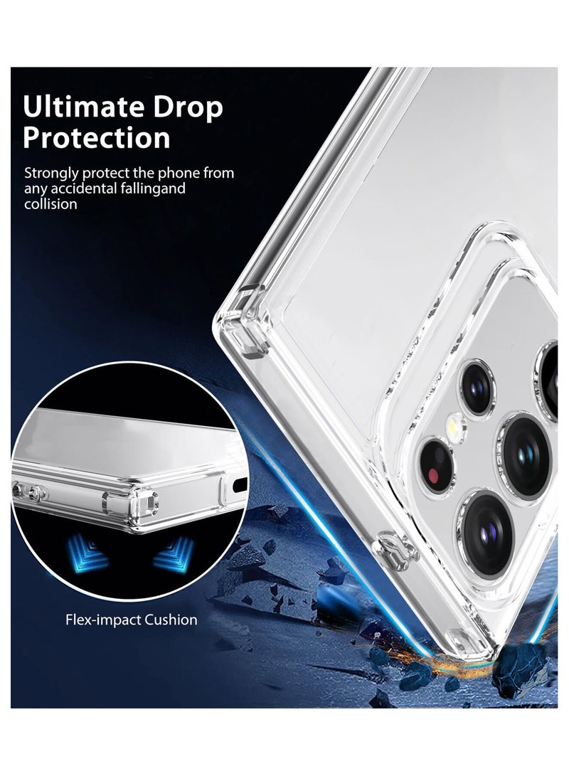 Wtech TPU Soft Corners With Hard PC Case Cover For Samsung Galaxy S24 Ultra 5G 2024 Clear - Image 2