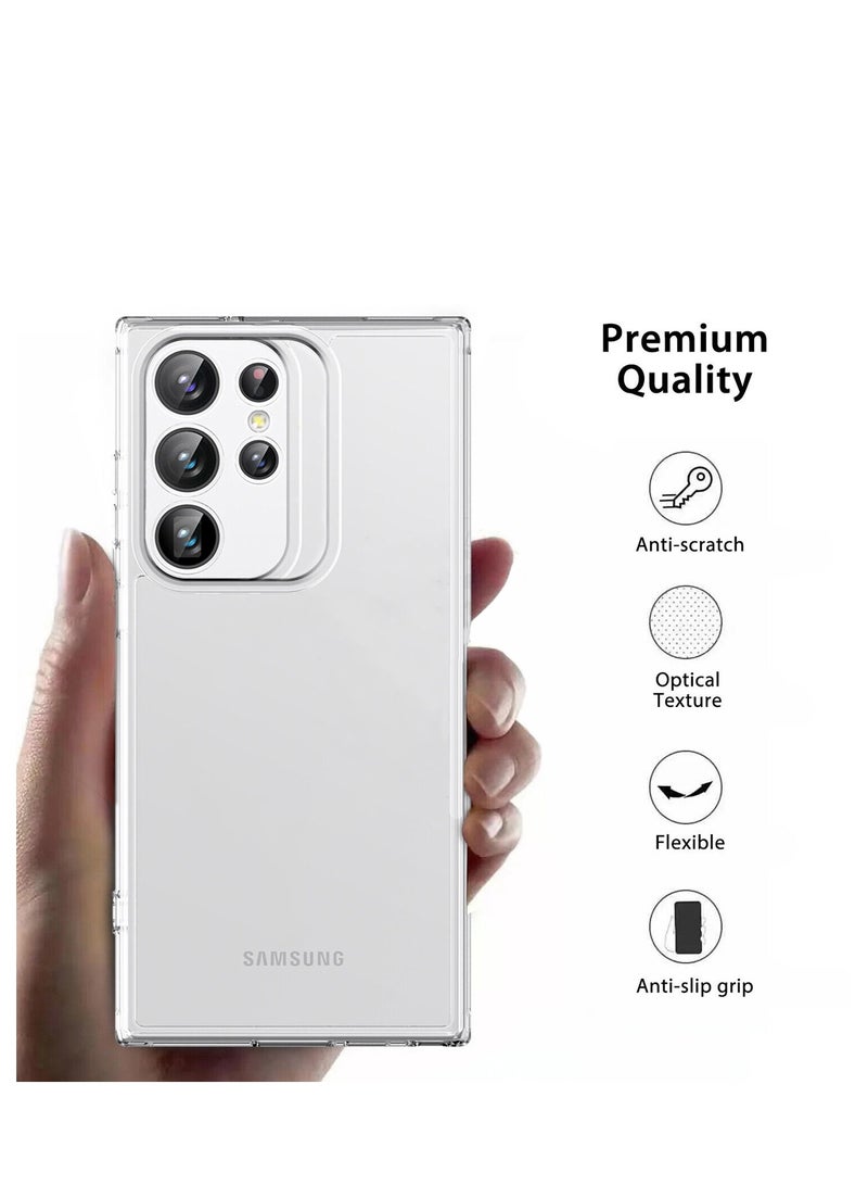 Wtech TPU Soft Corners With Hard PC Case Cover For Samsung Galaxy S24 Ultra 5G 2024 Clear - Image 3