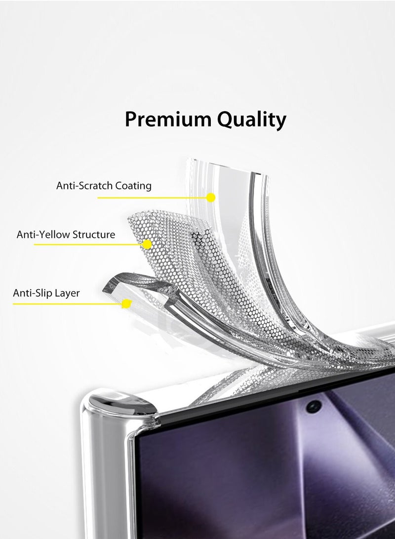 Wtech TPU Soft Corners With Hard PC Case Cover For Samsung Galaxy S24 Ultra 5G 2024 Clear - Image 4