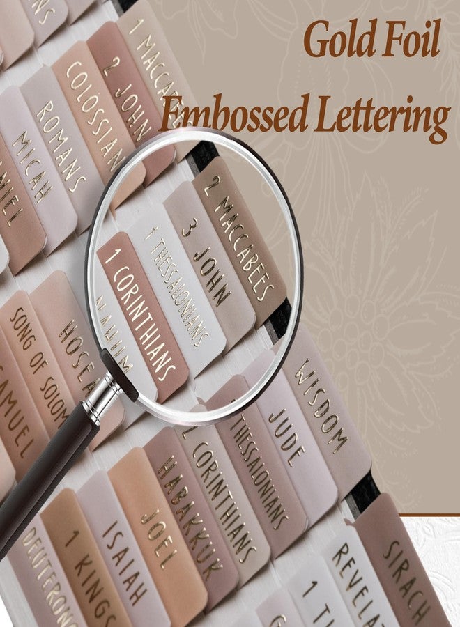 UPAFEXXI-Laminated Bible Tabs (Gold Foil Embossed Lettering), Bible Tabs for Women and Men, Reposition Large Print Stickers, Easy to Read and Apply, 80Chapters Labels for Easy Navigation(Cappuccino) - Image 3