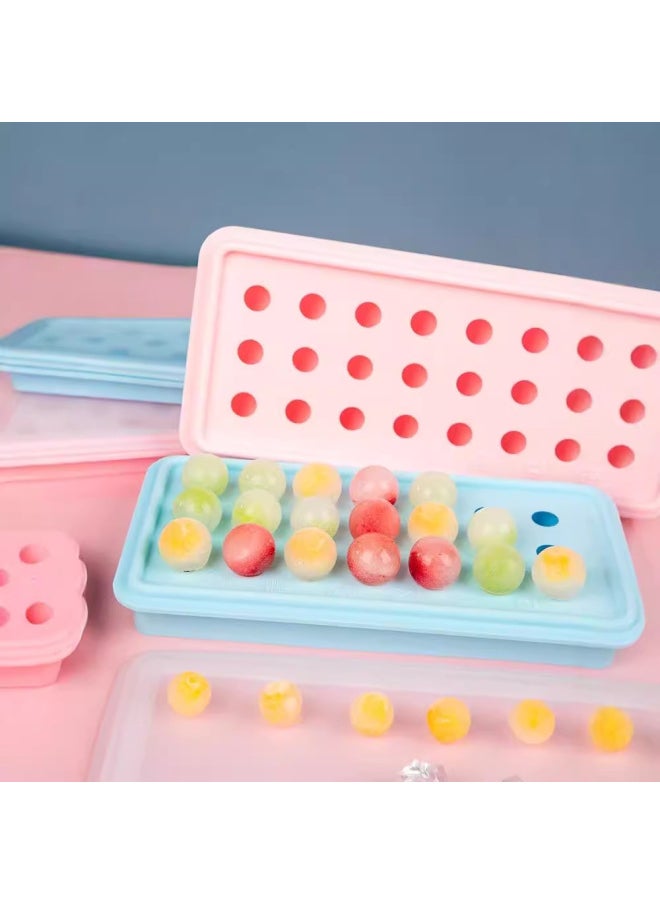 Generic - French Bakery Filling Mold Silicone Ice Ball With Lid Custard Yogurt Frozen Ice Cube Ice Box Mooncake Mold-Color:21-hole Powder 2.5cm About 7g (applicable To 50 75 100g Mooncake Flowing Filling) With Lid Fb57640 - Image 1