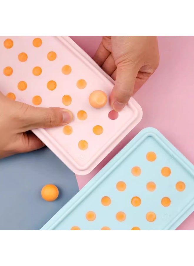 Generic - French Bakery Filling Mold Silicone Ice Ball With Lid Custard Yogurt Frozen Ice Cube Ice Box Mooncake Mold-Color:21-hole Powder 2.5cm About 7g (applicable To 50 75 100g Mooncake Flowing Filling) With Lid Fb57640 - Image 1