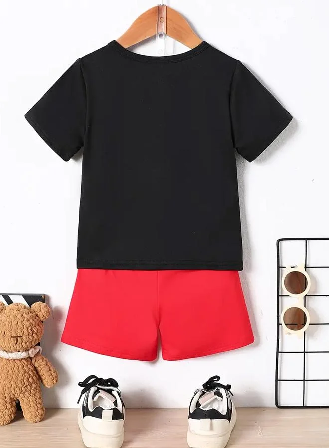 تايك تو Take Two Boys Graphic Bear T-Shirt and Shorts Set