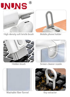 UNUNS Electronic Cleaning Kit,8-in-1 Cleaning Brush For Airpods Pro 1 2 3,Keyboard Cleaner,Laptop Keyboard Cleaning,Screen Cleaner,Multi-Function Cleaning Equipment For Headset/Phone/Keypad/Tablets  - Image 3