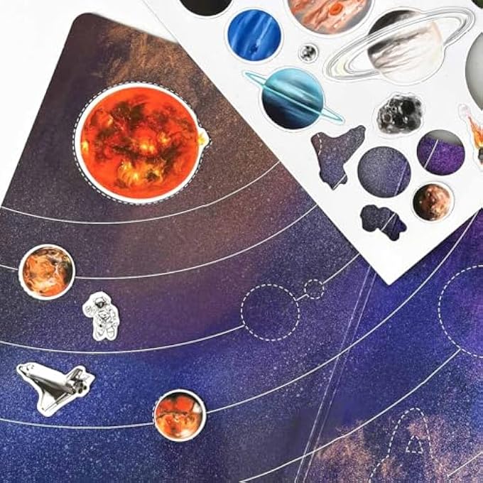 MAGBOOK  SPACE | MAGNETIC ACTIVITY BOOK FOR KIDS 3+ | STEM EDUCATIONAL TOY WITH 40 REUSABLE MAGNETS, 4 SCENE BOARDS & ACTIVITY SHEET | SOLAR SYSTEM LEARNING, TRAVEL TOY - Image 5