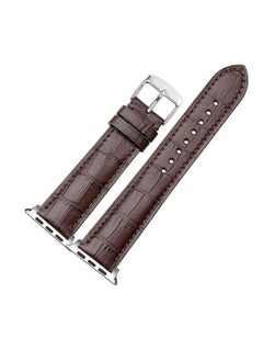 TenTech Leather Watch Band for Apple Watch Ultra/Ultra 2, Size 49mm 45mm 44mm 42, Adjustable Leather Wristband for iWatch Series 9/8/7/6/5/4/3/2/1/SE – dark brown