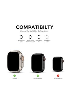 ten.tech TenTech Leather Watch Band for Apple Watch Ultra/Ultra 2, Size 49mm 45mm 44mm 42, Adjustable Leather Wristband for iWatch Series 9/8/7/6/5/4/3/2/1/SE – dark brown  - Image 2