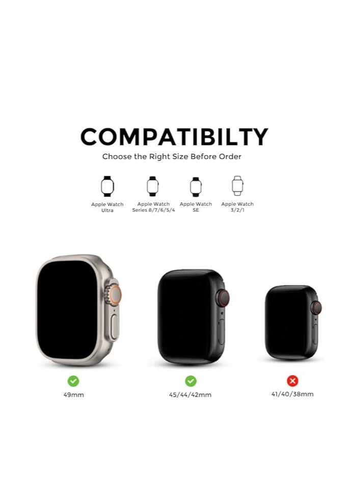 ten.tech - TenTech Leather Watch Band for Apple Watch Ultra/Ultra 2, Size 49mm 45mm 44mm 42, Adjustable Leather Wristband for iWatch Series 9/8/7/6/5/4/3/2/1/SE – dark brown - Image 1