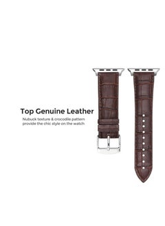 ten.tech TenTech Leather Watch Band for Apple Watch Ultra/Ultra 2, Size 49mm 45mm 44mm 42, Adjustable Leather Wristband for iWatch Series 9/8/7/6/5/4/3/2/1/SE – dark brown  - Image 3