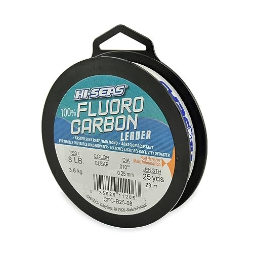 HI-SEAS 100% Fluorocarbon Fishing Leader, 8 lb, Clear, 25 yd - Image 1