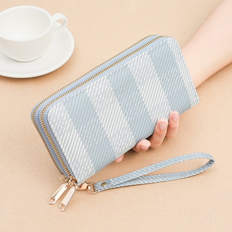 Multifunctional Solid Color PU Leather Wallet, RFID Blocking Design Portable Daily Storage Purse for Cards Cash Coin Business Use - Image 1