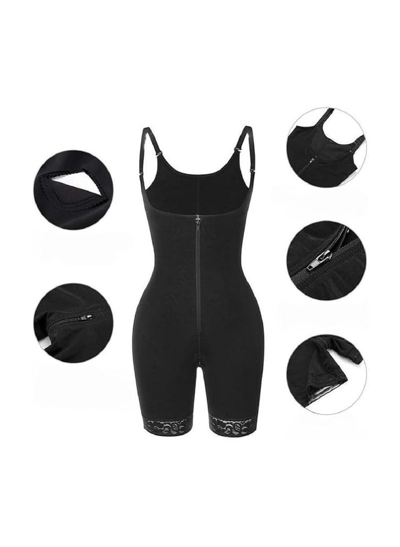 Women's Full Body Daily Lifting Corsets Bustier Waist Trainer Shapewear with Zipper - Image 1