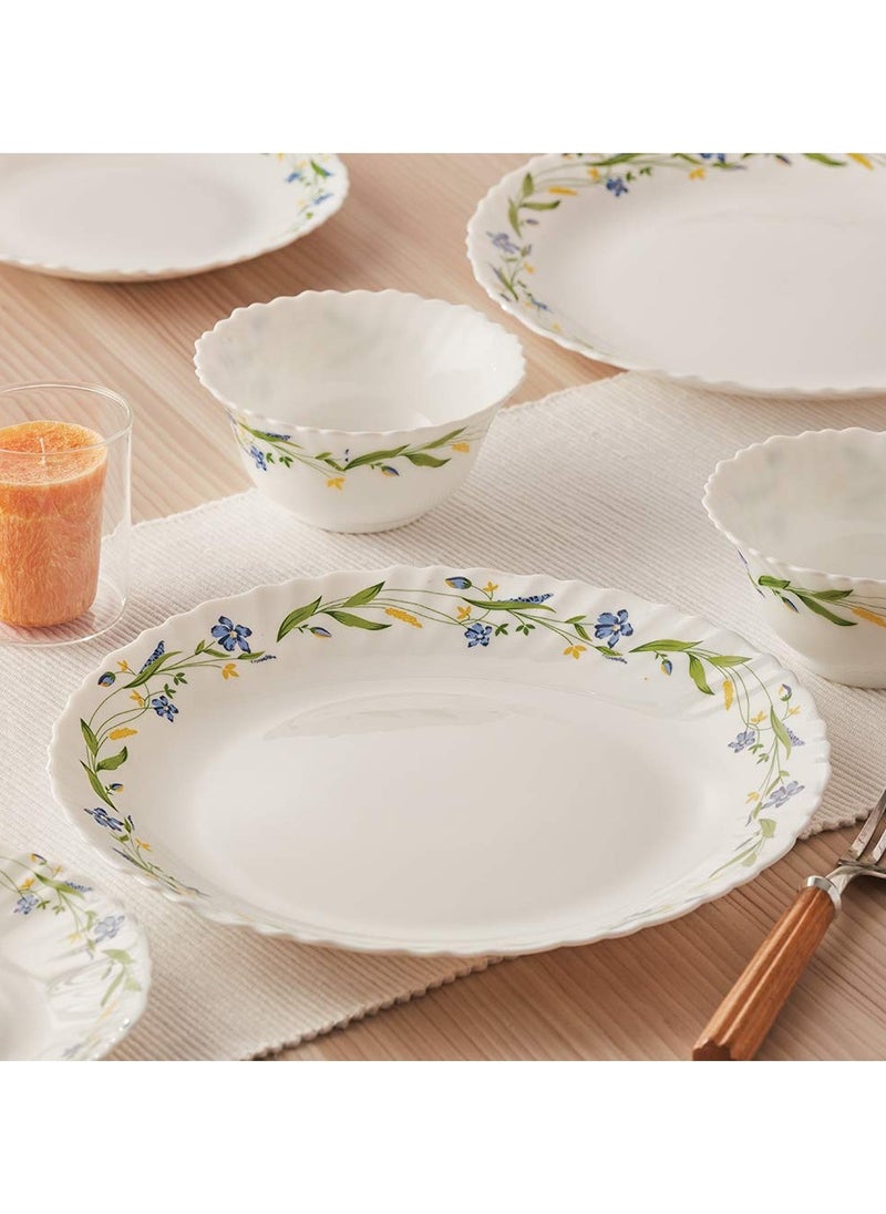 British Chef 15 Pieces Opalware Dinner Set | Microwave & Dishwasher Safe | Cripper Dinnerware set with 4-Piece Dinner Plate, 4-Piece Side Plate, 1-Piece Serving Bowl, 4-Piece Veg Bowl, 2-Piece Spoons-White  - Image 4