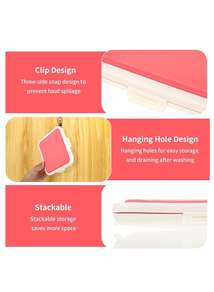 Spaceshoop Sandwich Containers, Sandwich Box Food Storage Toast Shape Holder Silicone for Lunch Boxes Bread Sandwich Keeper for Fruit Salad Snack - Image 3
