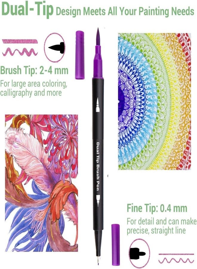 Corslet Brush Pens Set 24 Shades, Dual Tip Brush Pen Colour for Sketching & Drawing, Calligraphy Set, Water Colour Pens, Brush Pens, Sketch Pens for Adults & Artists - Image 4