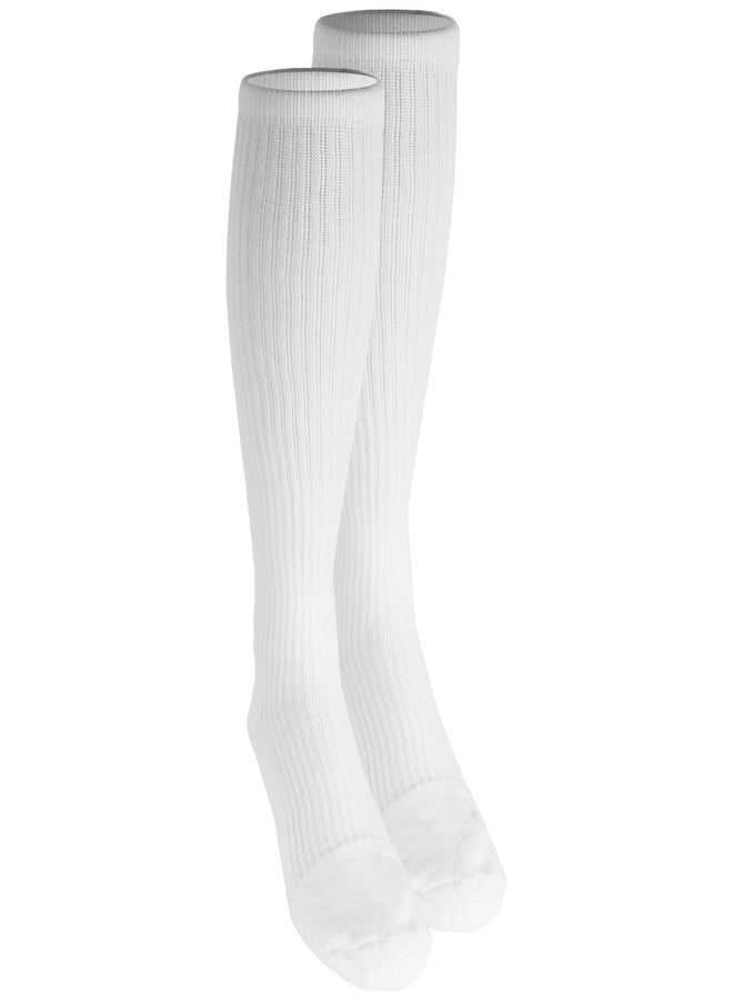 Champion Men's Compression Gym Socks, 15-20 mmHg, Knee High Over Calf Length Athletic Wear for Sports, White, Large - Image 1