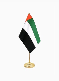 يوويل العلم الوطني لدولة الإمارات العربية المتحدة مع حامل معدني لمكتب المكتب والاحتفال باليوم الوطني 