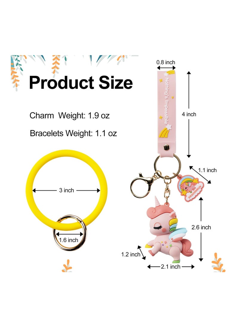 KASTWAVE Cute Keychain Gift - Unicorn Keychain Kawaii Accessories Key Chain Backpack Charms Car Keys Keychain for Kids Girls  - Image 3