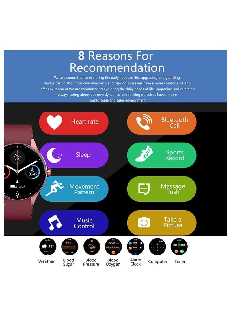 DMG TECH - Smart Watches for Women Men (Answer/Make Calls),1.43" Round Fitness Tracker, Smartwatch with Heart Rate Monitor Sleep, IP68 Waterproof,Blood Oxygen/Glucose/Blood Pressure - Image 1
