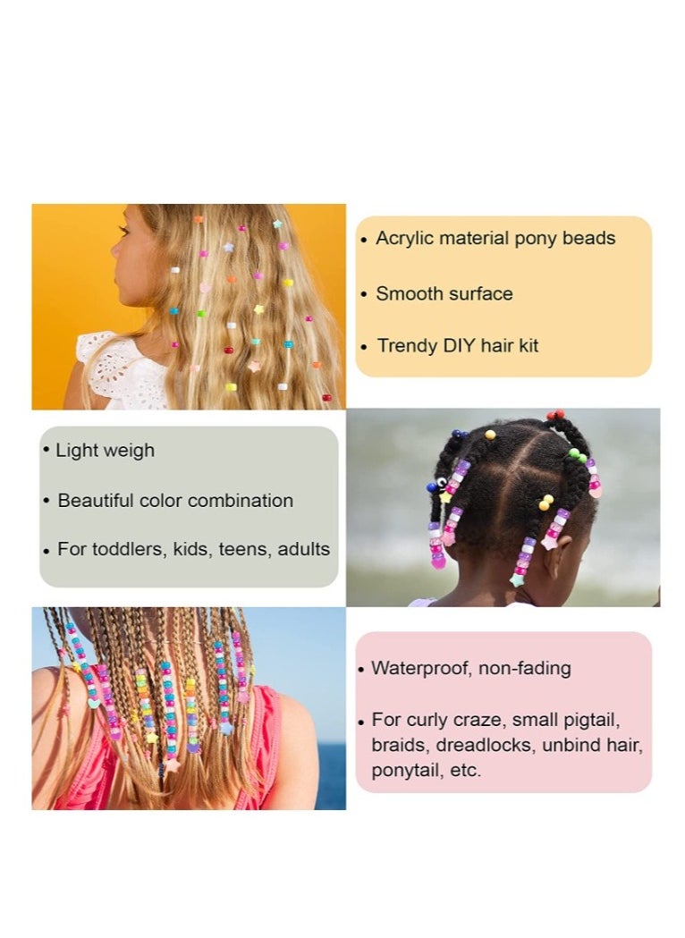 Grab Mantra 1000 قطعة من 5 أنواع من خرزات الشعر المصنوعة من الأكريليك على شكل حروف أبجدية وأشرطة مطاطية مرنة وخيوط للفتيات لصنع الضفائر والأساور والمجوهرات  - Image 5