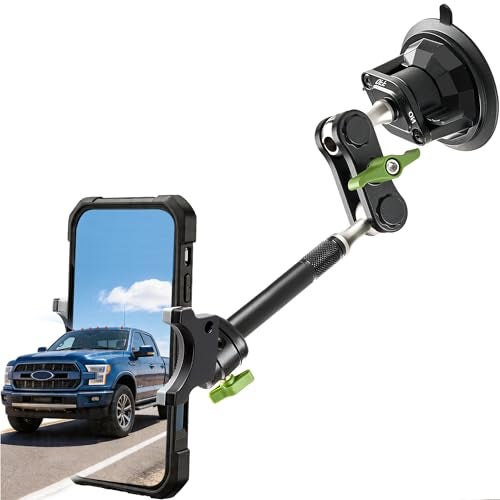 leepiya Heavy Duty Phone Mount for Truck Suction Cup Windshield Car Phone Holder UltraDurable Mteal Phone Holders for F 150 RAM Silverado Kenworth Peterbilt Freightliner 360 AntiShake Car Phone Mount - Image 1