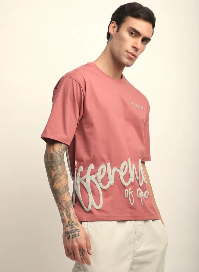 Difference of Opinion Men Oversized Crew Neck Printed T-Shirt