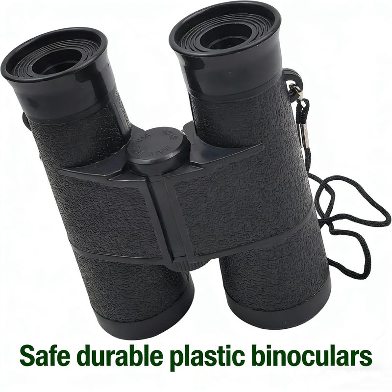 MAGIKON Toy Binoculars with Neck String, Camping Birthday Party Supplies Nature Exploration Toys for Outdoors Indoors, 4.6 x 3.5 inches - Image 3