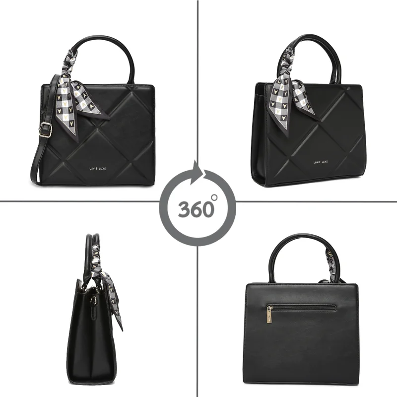 Lavie  Luxe Women's  Quare25 Medium  Satchel (Black) for Women | Best Price UAE