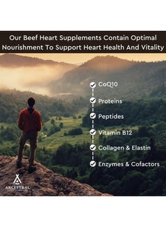 Ancestral Supplements Grass Fed Beef Heart Supplement, 3300mg, CoQ10 Supplement Supports Heart Health and Mitochondrial Health, Non-GMO, 180 Capsules  - Image 5