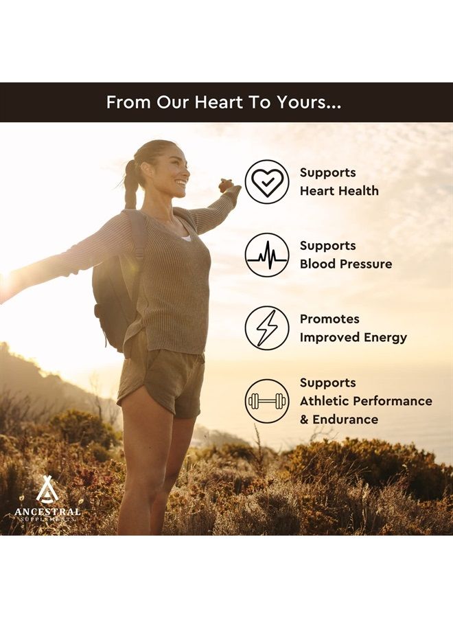 Ancestral Supplements Grass Fed Beef Heart Supplement, 3300mg, CoQ10 Supplement Supports Heart Health and Mitochondrial Health, Non-GMO, 180 Capsules - Image 4