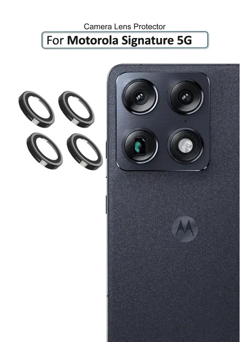 For Motorola Signature 5G - Black Camera Lens Glass Protector -9H Hardness Transparent HD Protective Tempered Glass Protector - Lens Shield / Scratch-Resistant Camera Glass Protector/ Anti-Scratch/Case Friendly - Image 1