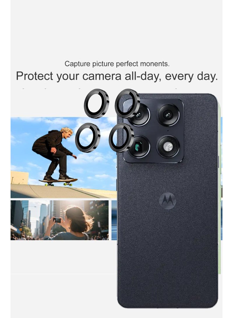 For Motorola Signature 5G - Black Camera Lens Glass Protector -9H Hardness Transparent HD Protective Tempered Glass Protector - Lens Shield / Scratch-Resistant Camera Glass Protector/ Anti-Scratch/Case Friendly - Image 3