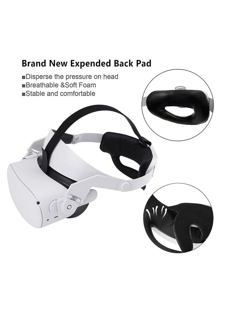 Generic Halo Strap for Oculus Quest 2 and Silicone Face Cover Adjustable Replacement for Quest 2 Elite Strap Relieved Face ​Pressure Comfortable Touch for Oculus Quest 2 VR Accessories Head Strap White  - Image 4