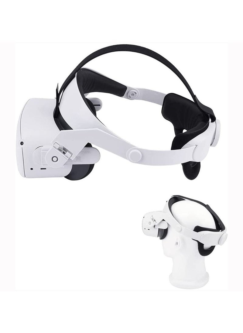 Generic Halo Strap for Oculus Quest 2 and Silicone Face Cover Adjustable Replacement for Quest 2 Elite Strap Relieved Face ​Pressure Comfortable Touch for Oculus Quest 2 VR Accessories Head Strap White  - Image 1
