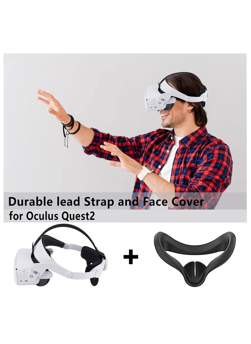 Generic Halo Strap for Oculus Quest 2 and Silicone Face Cover Adjustable Replacement for Quest 2 Elite Strap Relieved Face ​Pressure Comfortable Touch for Oculus Quest 2 VR Accessories Head Strap White  - Image 2