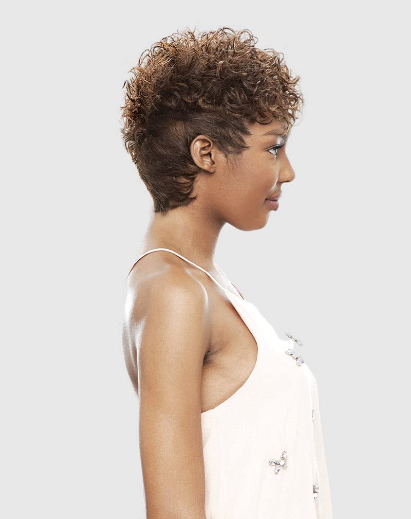 VANESSA VIXEN Human Hair Collection Wigs Short Length Curly Wave Style - HH ILON (51) - Image 4