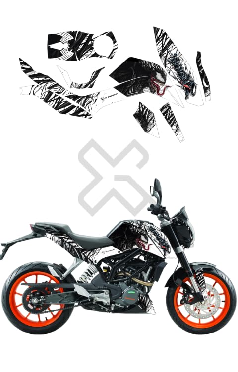 Grayfixx Venom Edition Full Body Sticker for Duke 200 | Made in Premium Gloss Vinyl with FPF(Fade Protection Film), Water Proof, Precut Sticker, Pack of 1 for Both Side with 2 Years Guarantee - Image 5