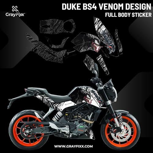 Grayfixx Venom Edition Full Body Sticker for Duke 200 | Made in Premium Gloss Vinyl with FPF(Fade Protection Film), Water Proof, Precut Sticker, Pack of 1 for Both Side with 2 Years Guarantee - Image 2