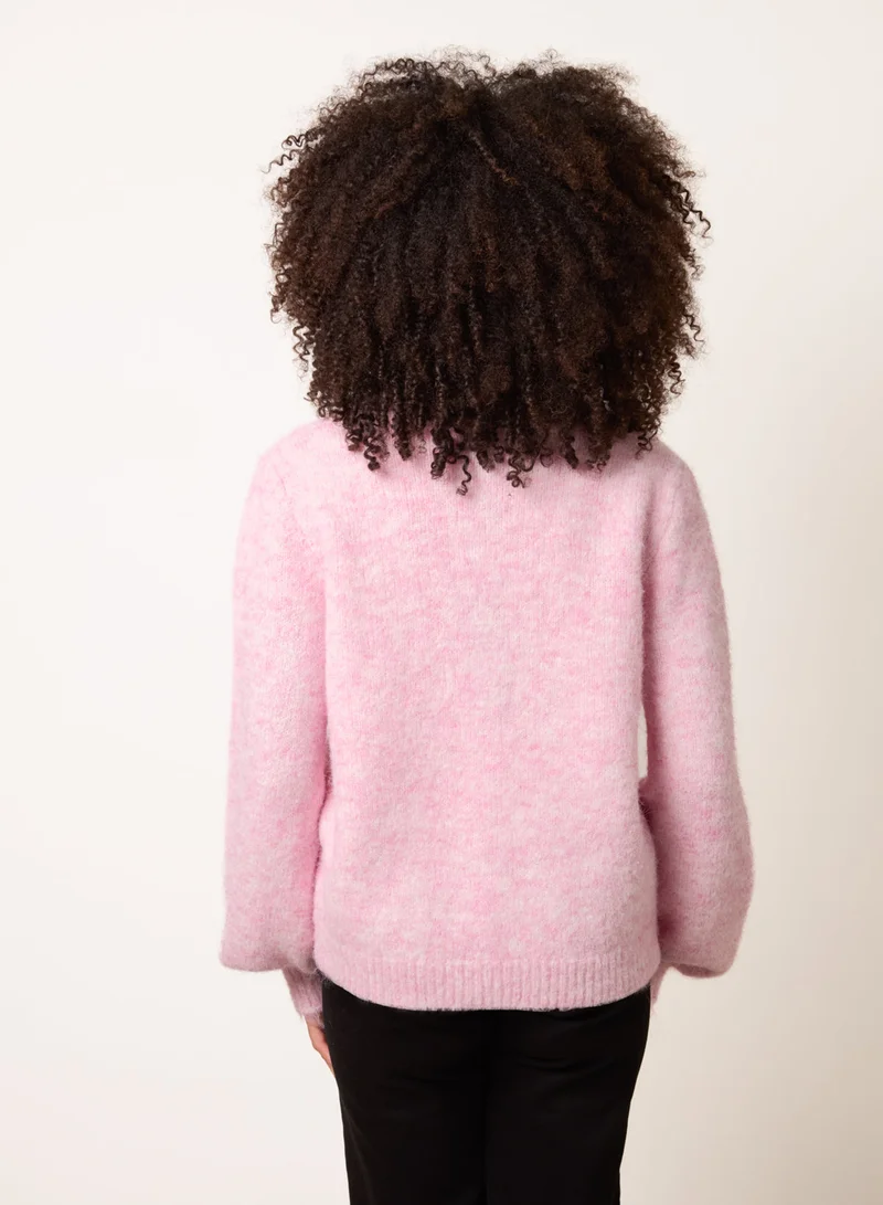 Blue Vanilla Gold Tone Flower Embossed Button Cardigan