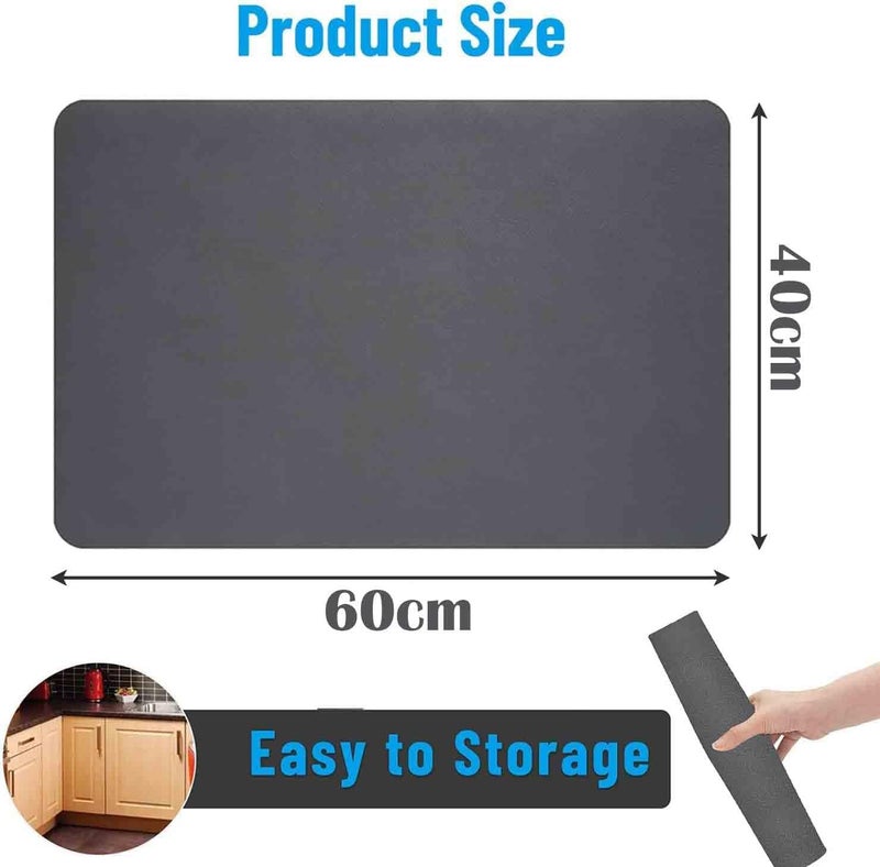 SMARAN Mix Color Dish Drying mat for Kitchen Water Absorbent mat Drying mat for Kitchen Utensils Large Dry mat for Kitchen Utensils Drying mat Water Absorbent mats for Kitchen Items 60x40cm Mix Color - Image 2