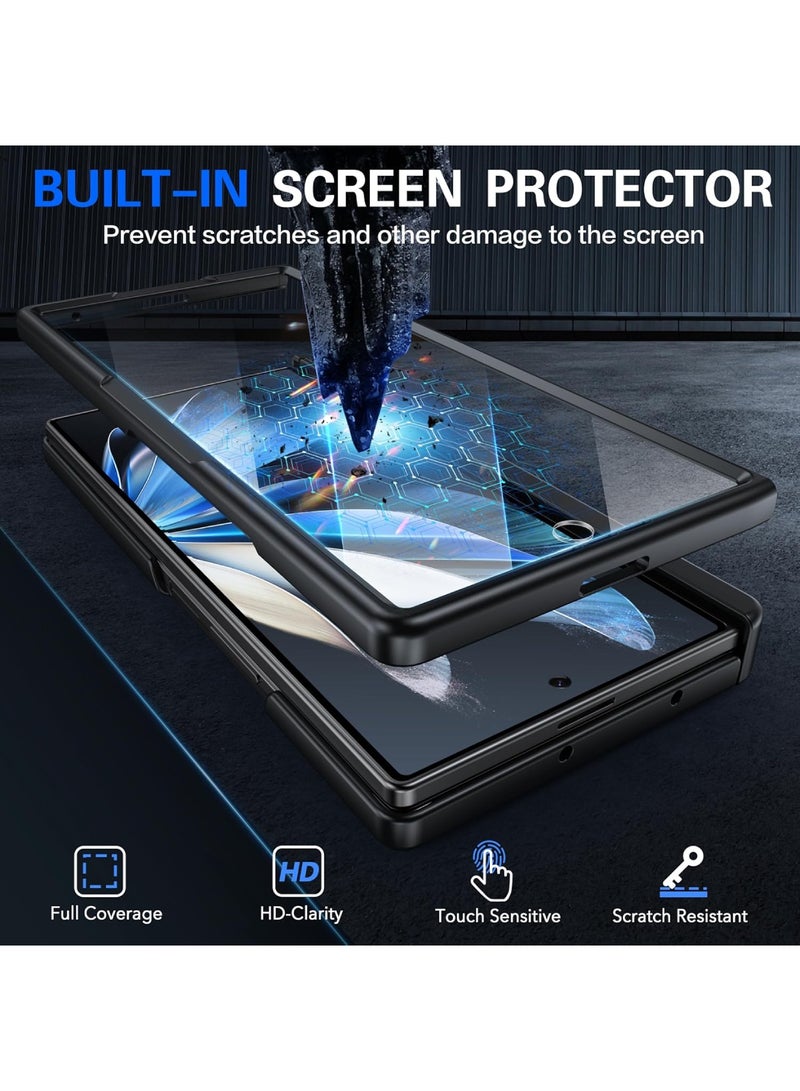 Aookay Magnetic for Samsung Galaxy Z Fold 7 Case, [Built-in Screen Protector] [Hinge Protection] [Built in Kickstand][Compatible with MagSafe] Full Body Protective Phone Case for Z Fold 7 (Black) - Image 4