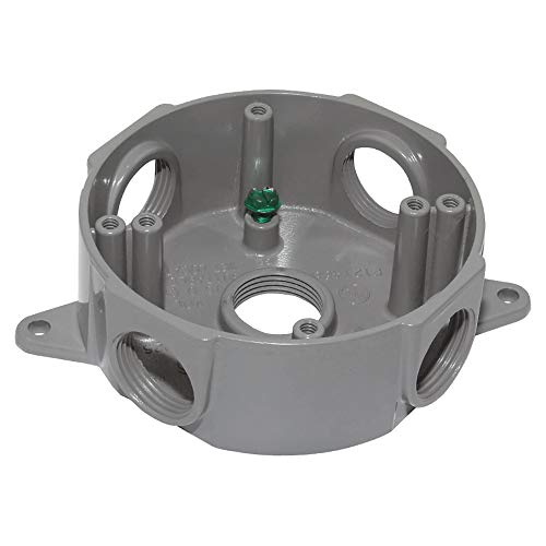 Sigma Engineered Solutions 143854-75 3/4-Inch 5 Hole Round Weatherproof Box, Gray - Image 3