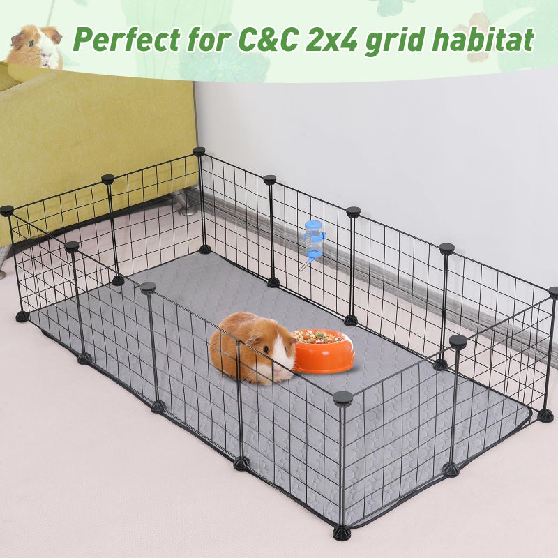 LWYMX 2Pack Guinea Pig Cage Liners, LWYMX 24''X48'' Washable Guinea Pig Pee Pads, Non Slip Reusable Super Absorbent Guinea Pig Training Mat Bedding Fleece for Small Animals Hamster Rabbit Chinchilla Rat - Image 3