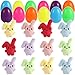 CHHOEAV 12PCS Easter Eggs with Plush Bunny Toys Inside Cute Stuffed Bunnies Easter Basket Stuffers Essentials Easter Egg Fillers Party Favors Gifts for Kids Teens - Image 2
