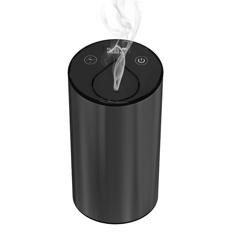 Car Air Freshener: Black Rechargeable 2400mAh Battery, 4 Spraying Modes & Timing Function - Water-free Silent Aroma Diffuser for Car Interior Use - Image 1