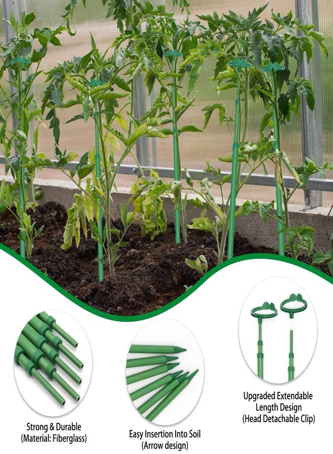 BOVITRO Extendable Plant Stakes, Length Scalable from 17.9IN to 42.3IN Plant Support Stake, Orchid Sticks with Clips for Indoor Outdoor,Garden Stakes for Plant,Tomato,Vegetables,Monstera,Vine - 5Pack - Image 5