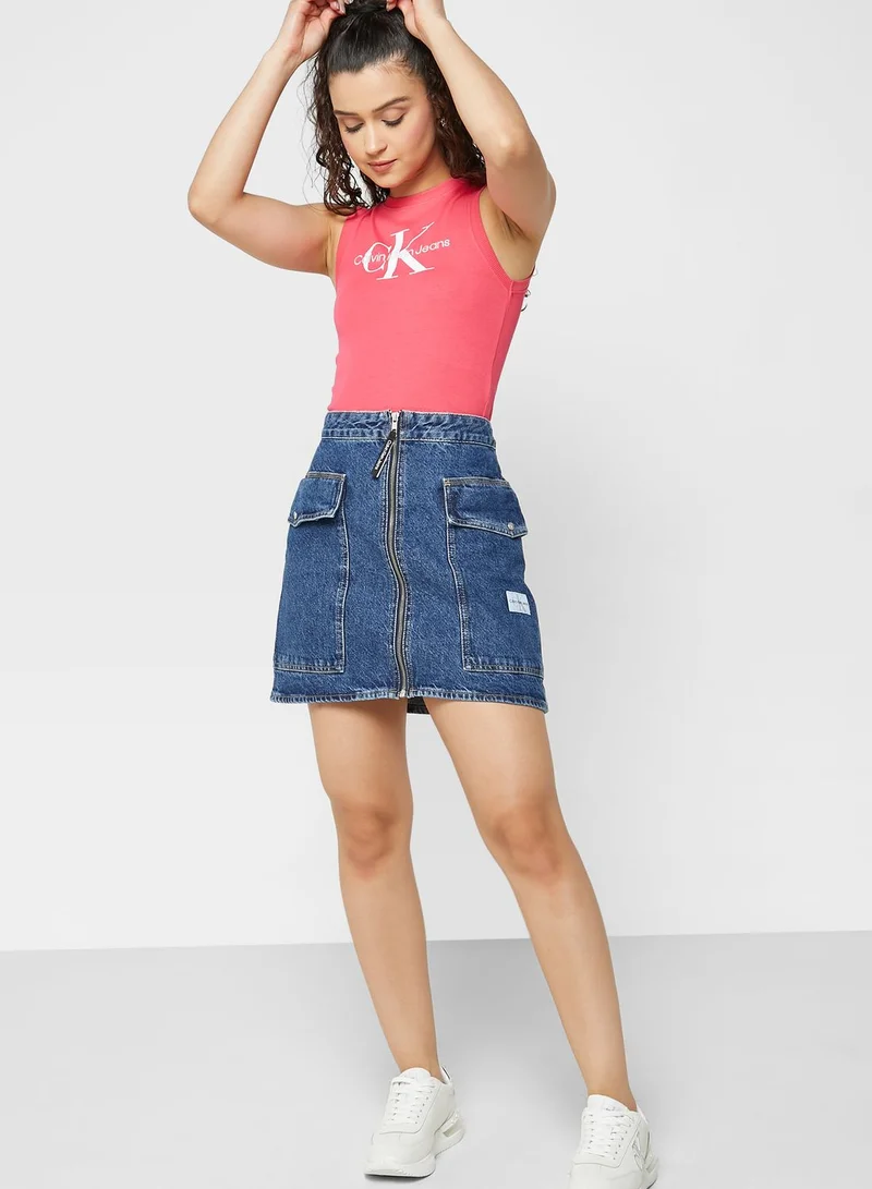 Calvin Klein Jeans Pocket Detail Denim Skirts