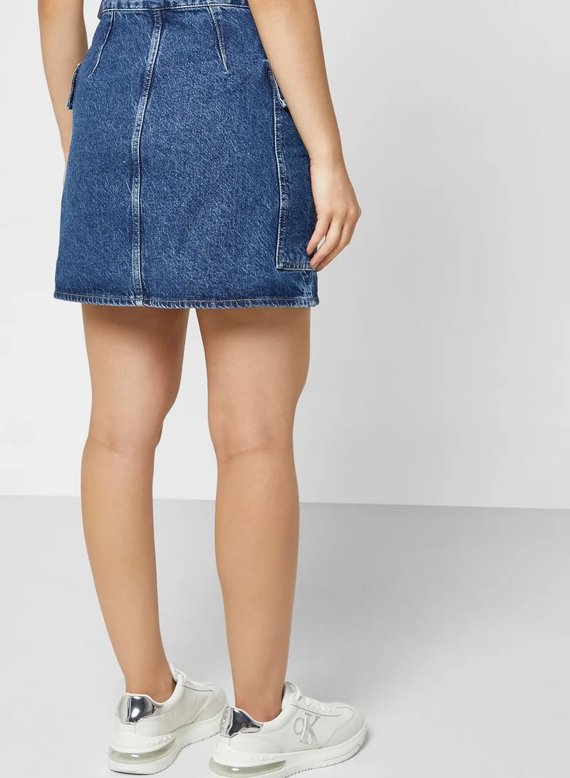 Calvin Klein Jeans Pocket Detail Denim Skirts