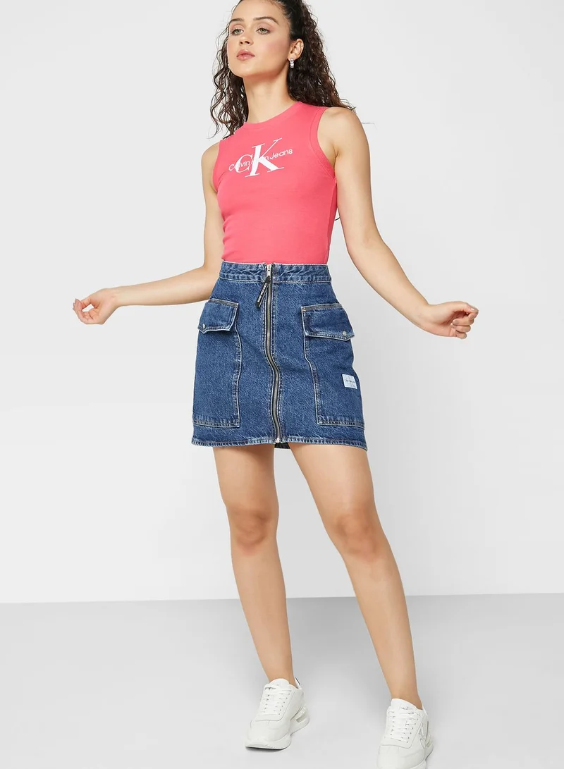 Calvin Klein Jeans Pocket Detail Denim Skirts