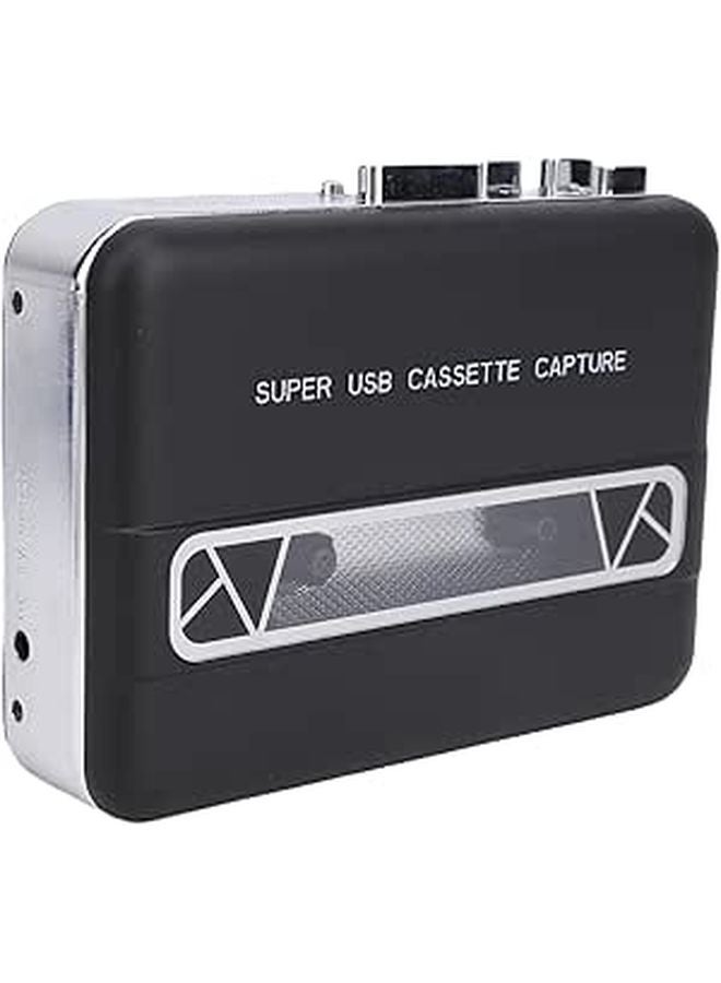 مشغل كاسيت محمول مع مكبر صوت مدمج ومقبس للسماعات ومحول MP3 - Image 1